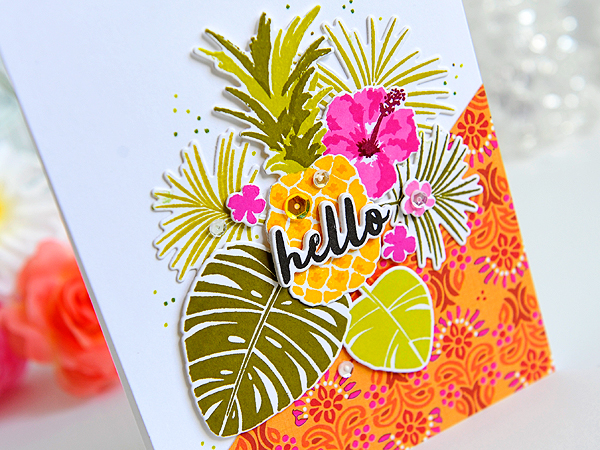 STAMPS: Tropics, Some Like it Hot<br />
DIES: Tropics, Some Like it Hot<br />
INK: Hibiscus...