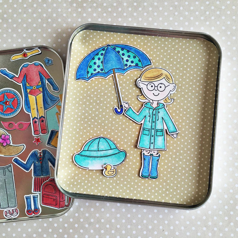 stamps: Dress Up Dolls: Basics, Dress Up Dolls: Rainy Day<br />
<br />
ink: True Black<br />...