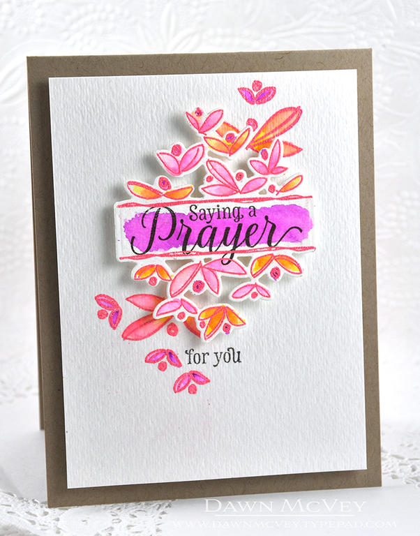 Paper: kraft, watercolor card stock<br />
Stamps: Splits: Best Wishes, Inspired: Prayer<br />...