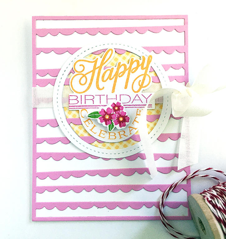 STAMPS: Just A Number, Forget Me Not<br />
INK: Summer Sunrise, Raspberry Fizz, Pure Poppy, New...