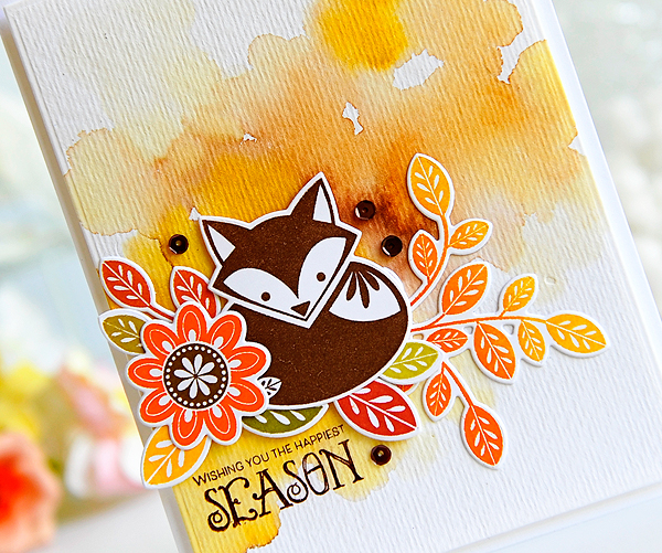 STAMPS: Stylized Autumn<br />
DIES: Sylized Autumn<br />
INK: Cocoa Bean, Orange Zest, Summer...