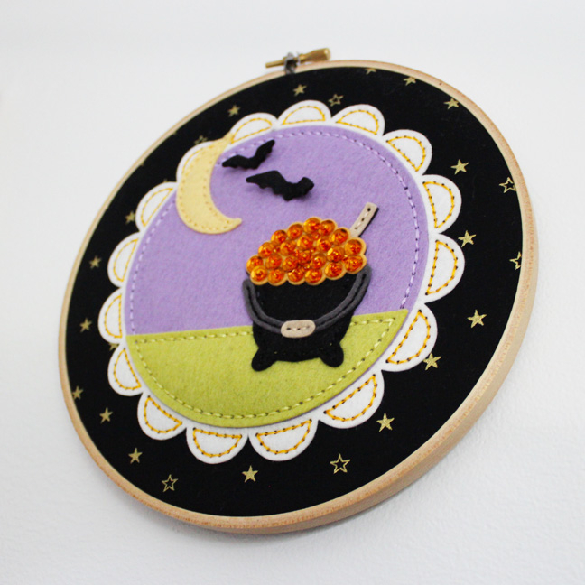 Dies: Stitched Beaded Cauldron Die, Stitched Moon &amp; Sketched Stars Die, Haunted Headstones...