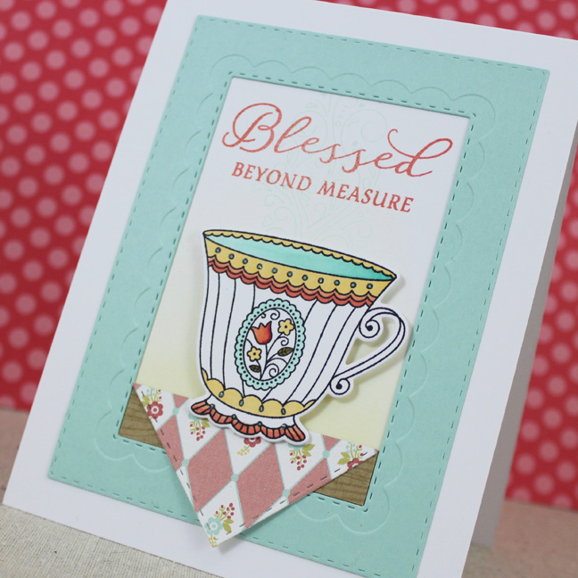 Stamps: What The Doodle: Tea Time, Background Basics: Woodgrain, Inspired: Blessed - Papertrey...