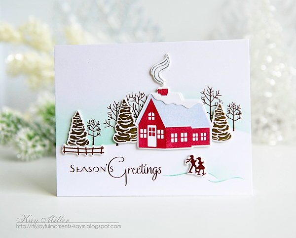 STAMPS: Winter Village<br />
DIES: Winter Village<br />
INK: Scarlet Jewel, Olive Twist, Aqua...