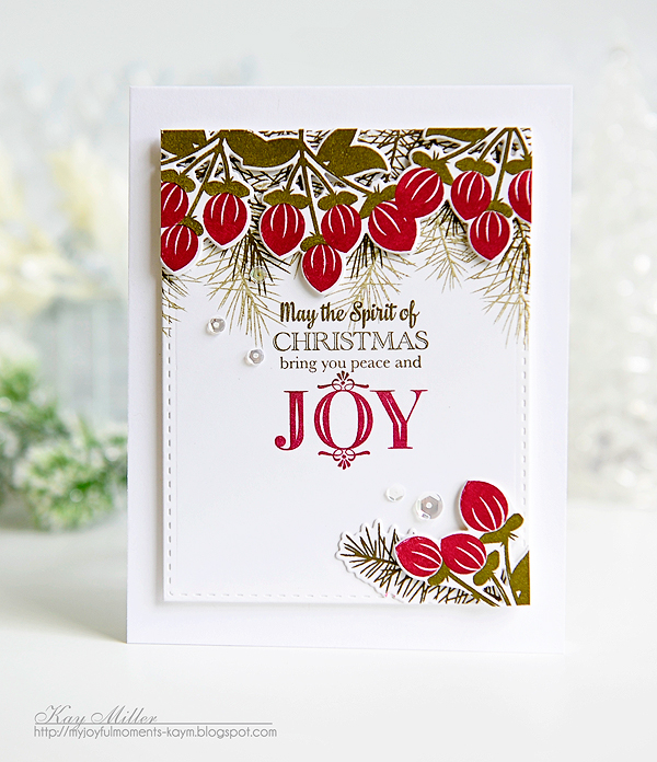 STAMPS: A Thrill Of Hope, Holiday Greens, Holiday Greens Borders<br />
DIES: Holiday Greens...