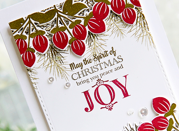 STAMPS: A Thrill Of Hope, Holiday Greens, Holiday Greens Borders<br />
DIES: Holiday Greens...