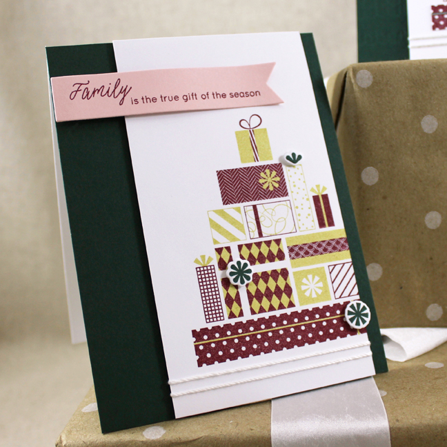 Stamps: Gifts Of The Season - Papertrey Ink<br />
Cardstock: Pinefeather, Sweet Blush, Autumn...