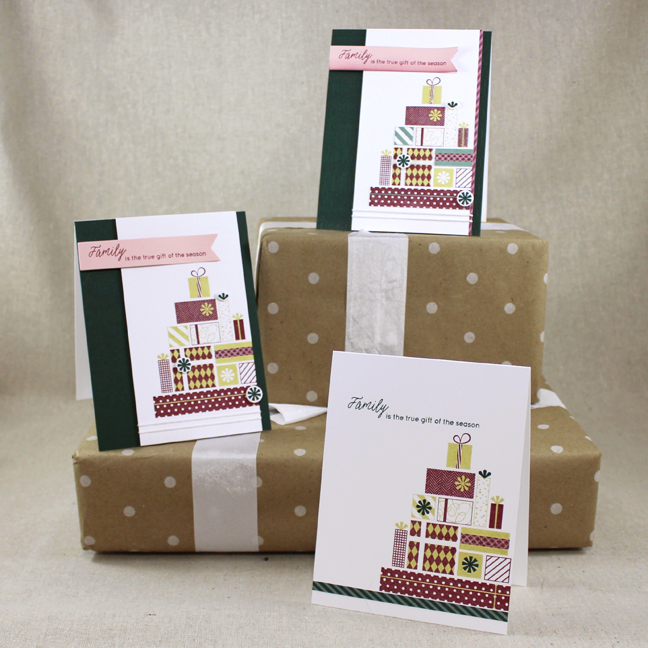Stamps: Gifts Of The Season - Papertrey Ink<br />
Cardstock: Pinefeather, Sweet Blush, Autumn...