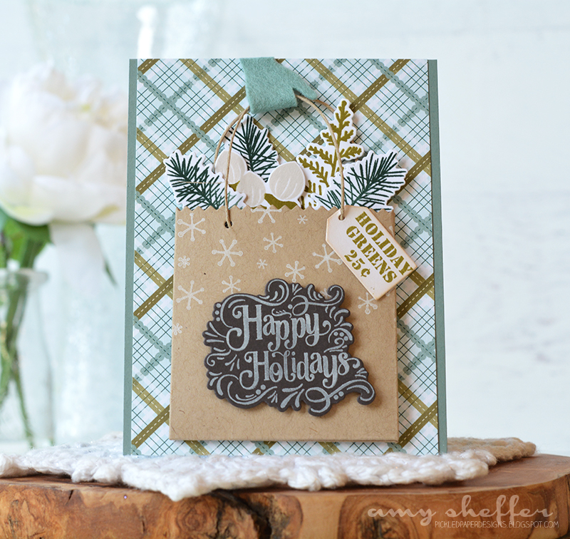 Stamps: Fancy Pants: Holiday; Holiday Greens; Holiday Greens Borders, Snowflake Sparkle<br />...