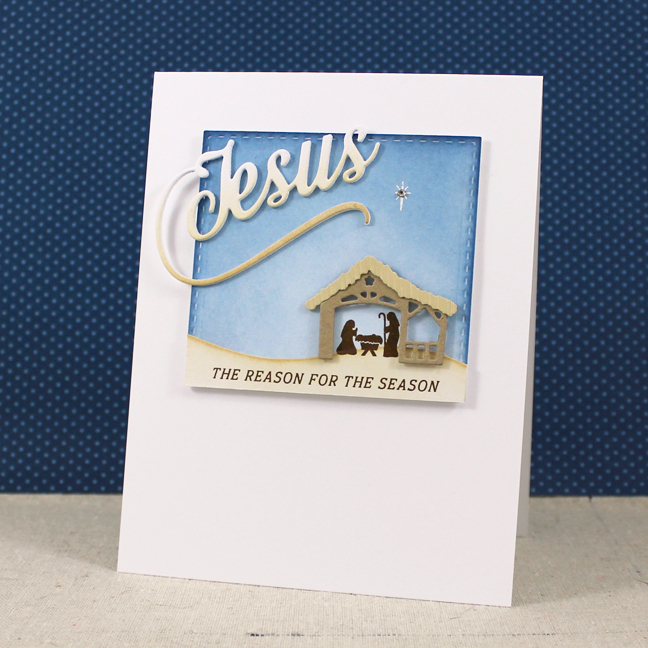 Stamps: Inspired: Jesus, Petite Places: Nativity - Papertrey Ink<br />
Cardstock: white<br />...
