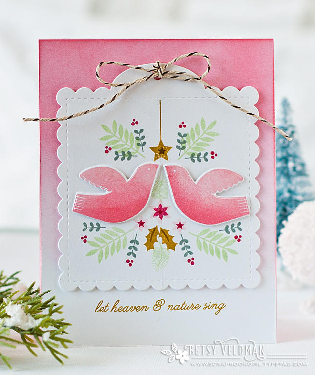 Stamps: Christmas Faith<br />
Ink:  Sweet Blush, Pale Peony, Berry Sorbet, Mint Julep, Stormy...