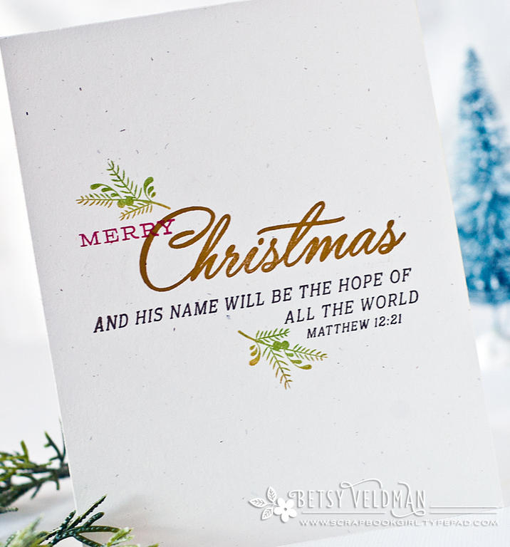 Stamps:  Inspired: Jesus, Christmas Cheer, Destination, Shine, Holiday Folk<br />
Ink:...