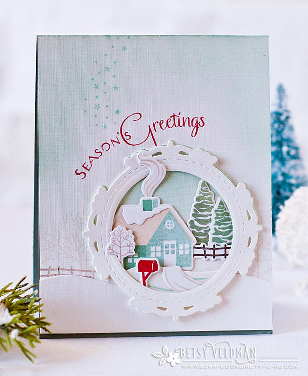 Stamps: Winter Village<br />
Ink:  Pure Poppy, Stormy Sea, Smokey Shadow, Aqua Mist, Soft...
