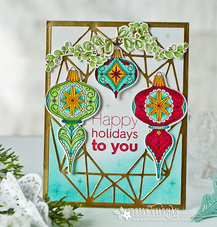 Stamps: What the Doodle: Ornament, Ombre Sentiment: Christmas<br />
Ink: Memento Tuxedo,...