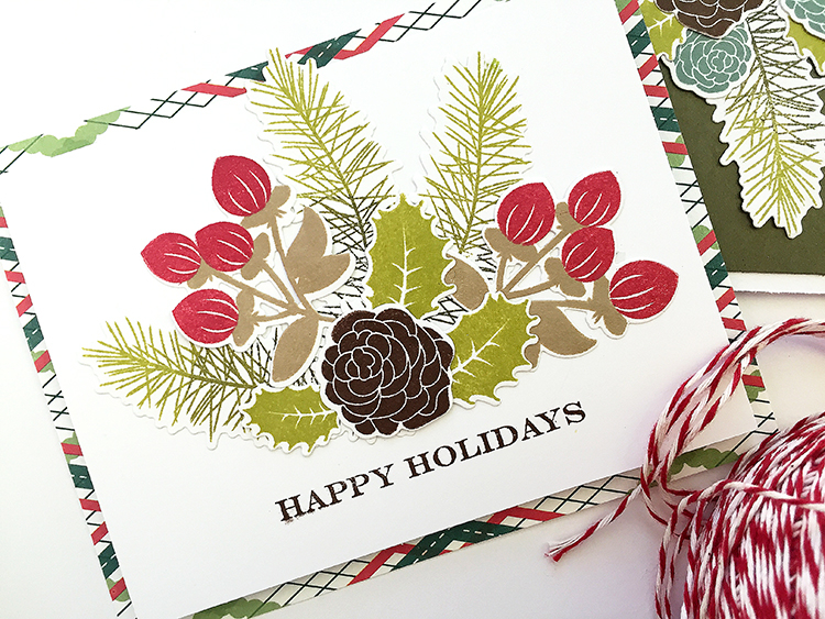 STAMPS: Holiday Greens, Keep It Simple: Happy Holidays<br />
INK: Dark Chocolate, Simply...