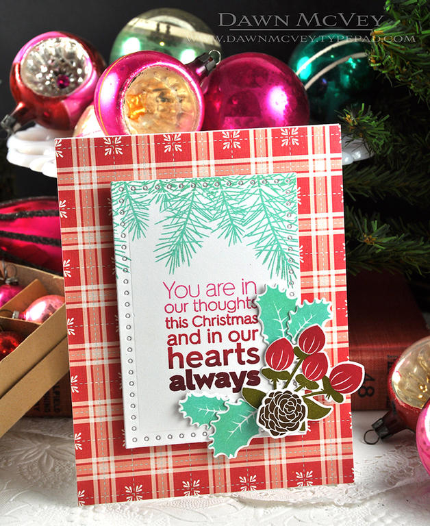 Paper: stamper&#039;s select white, holiday plaid<br />
Stamps: Holiday Greens, Holiday Greens...