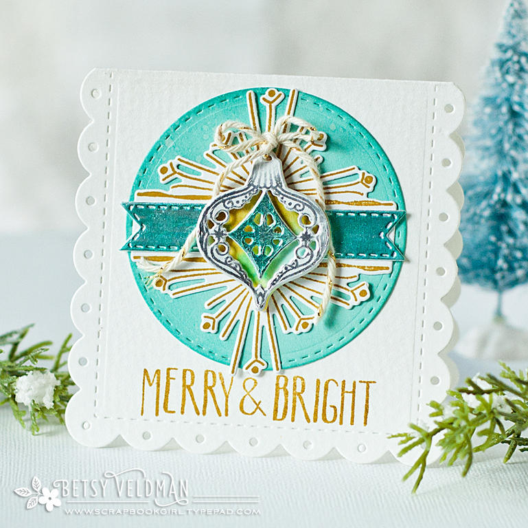 Stamps:  Splits: Merry &amp; Bright, What the Doodle: Ornament<br />
Ink:  Tropical Teal,...