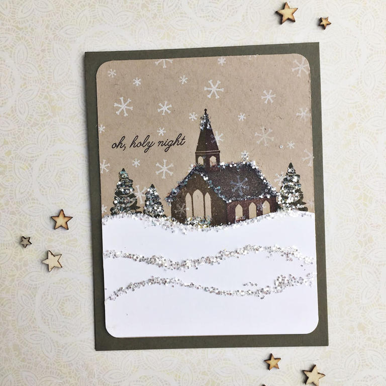 size: 4 1/4&quot; x 5 1/2&quot;<br />
<br />
stamps: Winter Village, Christmas Faith<br />...