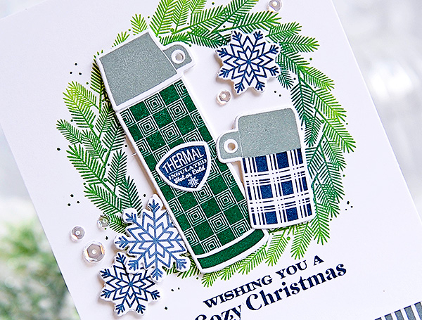 STAMPS: Sprig Wreath, Cozy Christmas<br />
DIES: Cozy Christmas<br />
INK: New Leaf,...