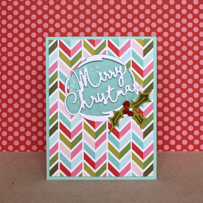 Merry Christmas Shaker Card<br />
Cardstock: Aqua Mist, Simply Chartreuse, Pure Poppy, Sparkle...