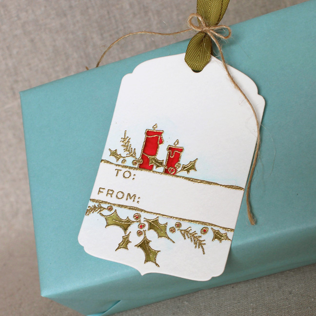 Christmas Candle Tag<br />
Stamps: Splits: â€™Tis The Season, Christmas Cuts Sentiments -...