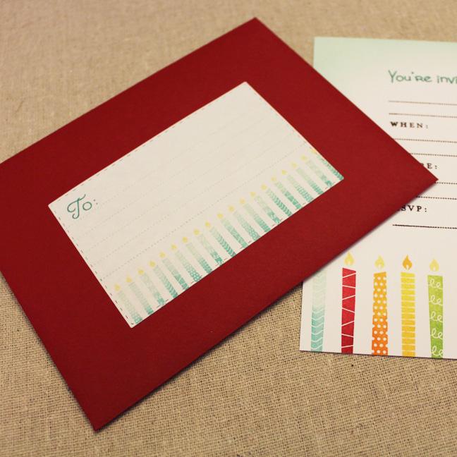 Birthday Candle Party Invitation Envelope<br />
Stamps: Invitation Basics, Journal Accessories,...