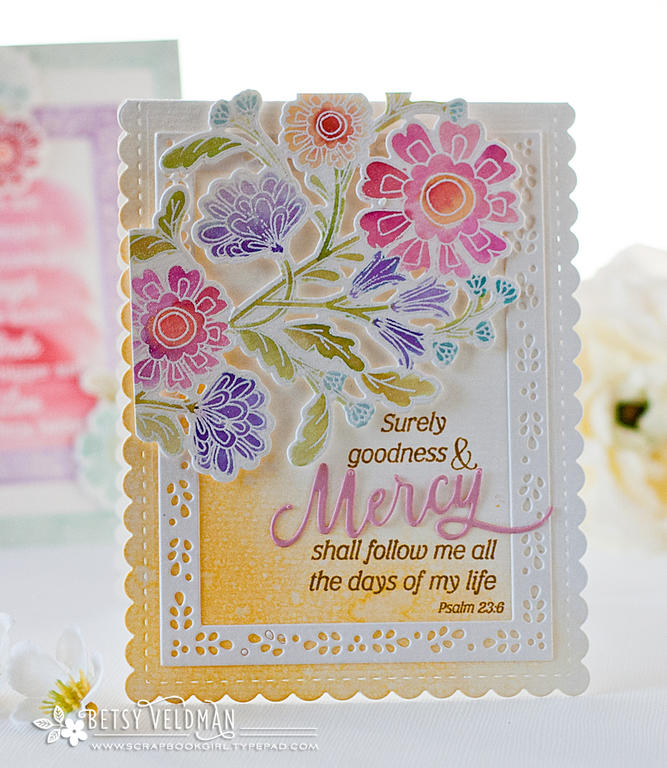 Stamps:  Better Together, Inspired: Mercy<br />
Ink:  Versamark, Raspberry Fizz, Amethyst...