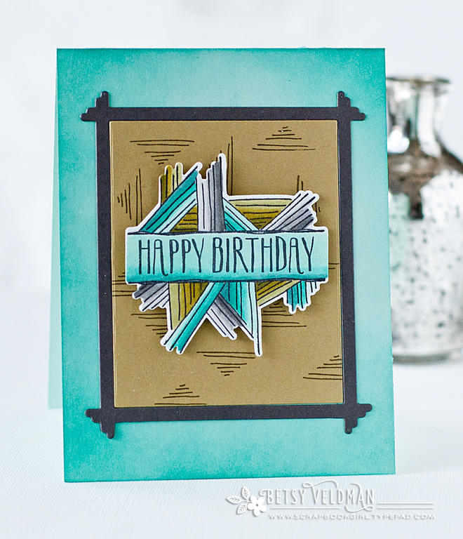Stamps:  Splits: Birthday<br />
Ink: Memento Tuxedo, Olive Twist<br />
Cardstock:  Prairie...