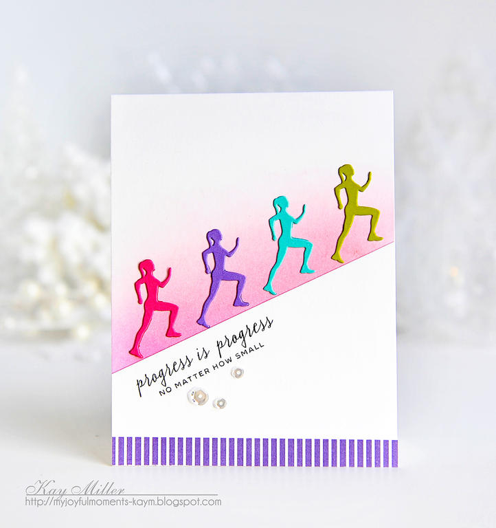 STAMPS:  Making Strides<br />
DIES: She Moves<br />
INK: True Black, Raspberry Fizz<br />...