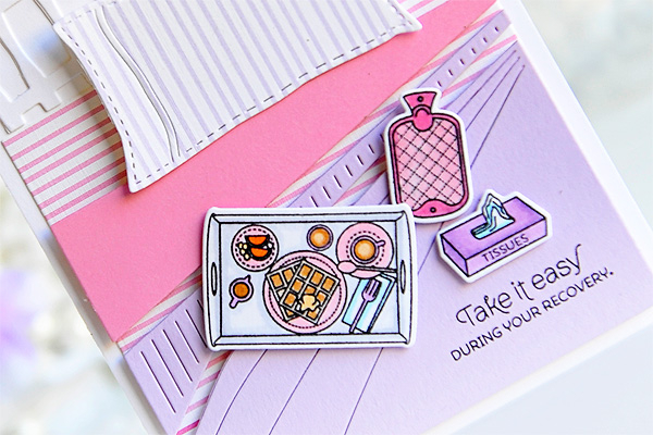 STAMPS: Take It Easy<br />
DIES: Take it Easy, Cozy Bed<br />
INK: True  Black<br />
PAPER:...