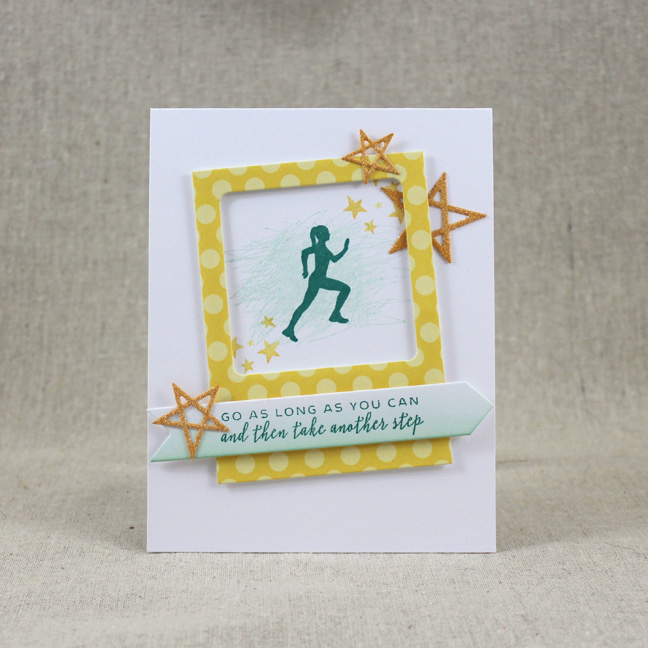 Stamps: Making Strides, She Moves - Papertrey Ink<br />
Cardstock: Harvest Gold Patterned Paper...