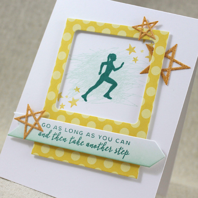 Stamps: Making Strides, She Moves - Papertrey Ink<br />
Cardstock: Harvest Gold Patterned Paper...