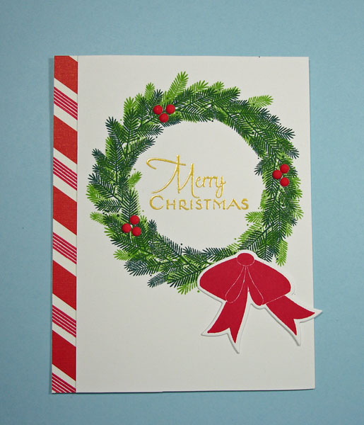 I used the Super Stripes on the Pure Poppy + White pattern paper to make a candy cane stripe for...