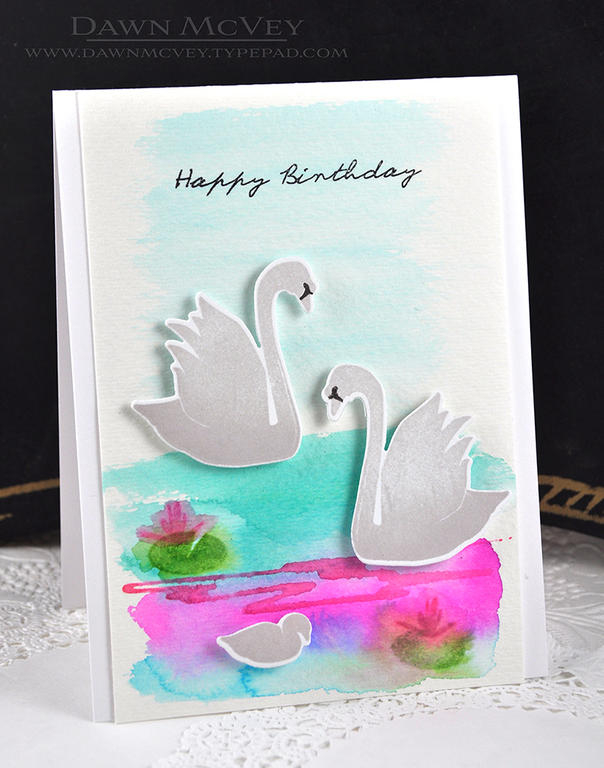 Paper: stamper&#039;s select white, watercolor<br />
Stamps: Swan&#039;sational<br />
Ink:...