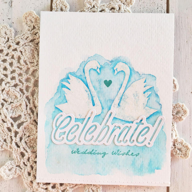 size: 4 1/4&quot; x 5 1/2&quot;<br />
<br />
stamps: Swan&#039;sational, To Have &amp; To Hold...