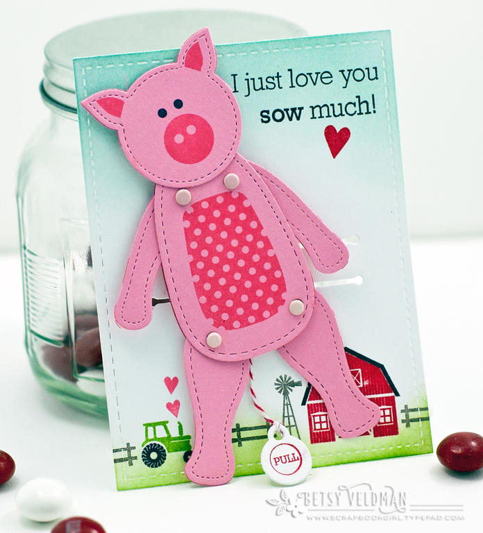 Stamps:  Jumping for Joy, Petite Places: Barnyard<br />
Ink:  Hibiscus Burst, True Black, Aqua...