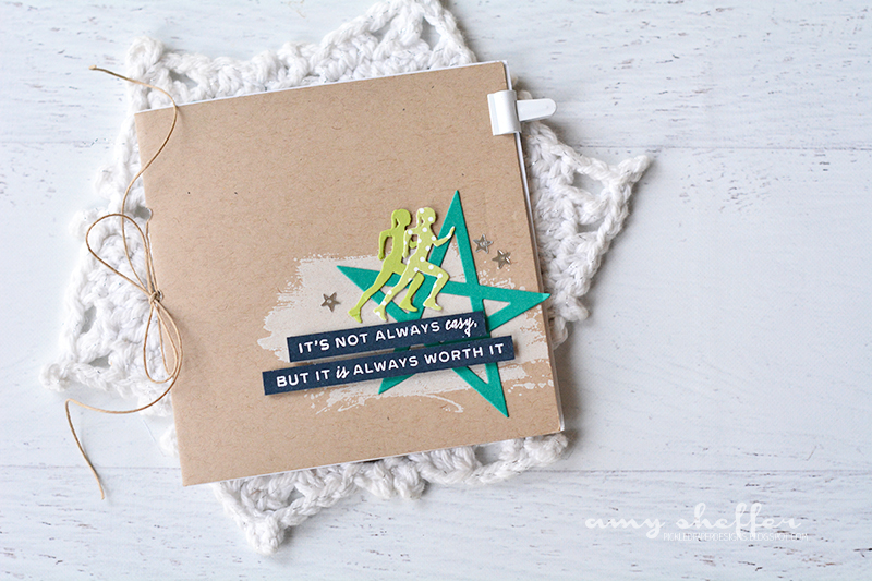 Stamps: She Moves, Making Strides<br />
Dies: She Moves<br />
Ink: Fresh Snow, Versamark<br />...