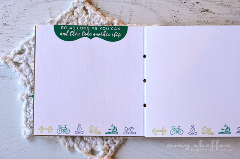 Stamps: Making Strides, Moments Inked: Active Symbols<br />
Ink: Versamark; Tropical Teal,...