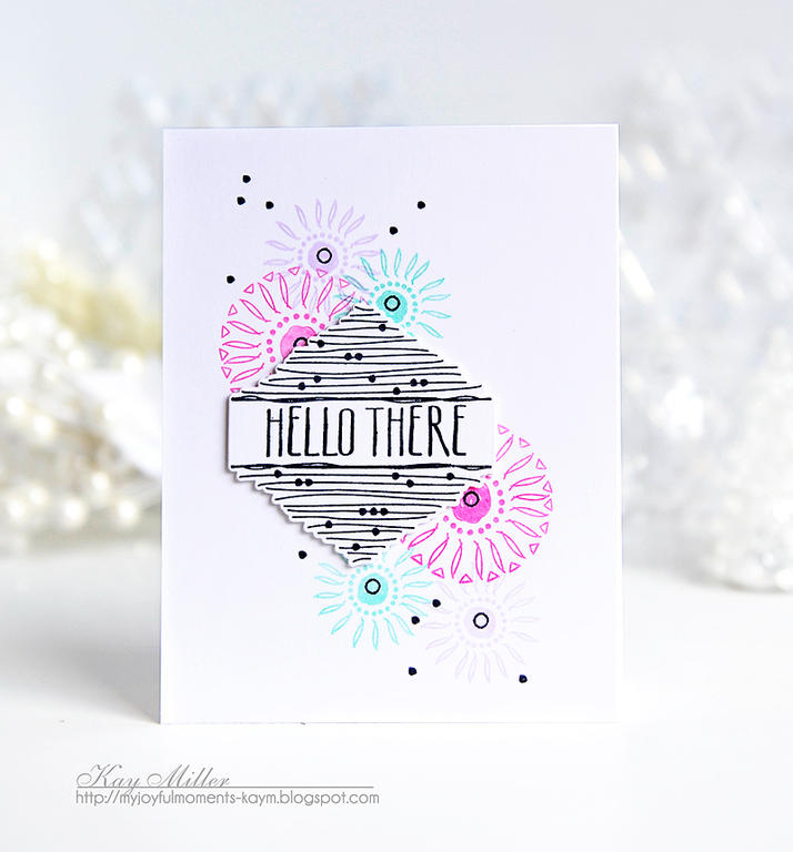 STAMPS: Boho Rounds, Splits: Hello There<br />
DIES: Splits: Hello There<br />
INK: Hibiscus...