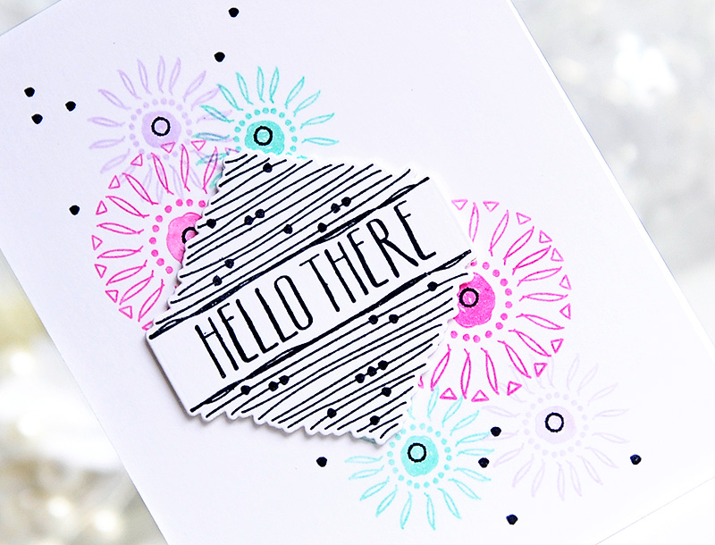 STAMPS: Boho Rounds, Splits: Hello There<br />
DIES: Splits: Hello There<br />
INK: Hibiscus...