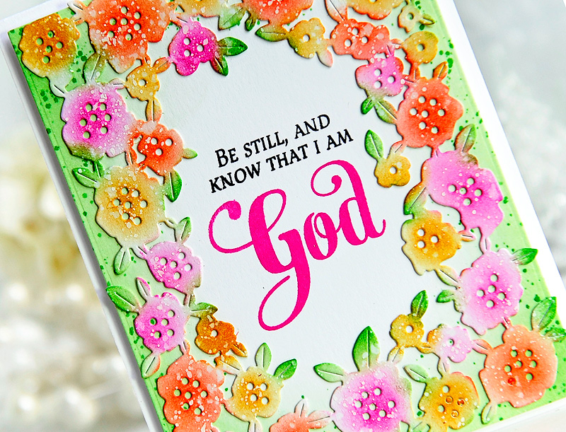 STAMPS: Inspired: God<br />
DIES: Floribunda Frame Die<br />
INK: True Black, Raspberry Fizz,...