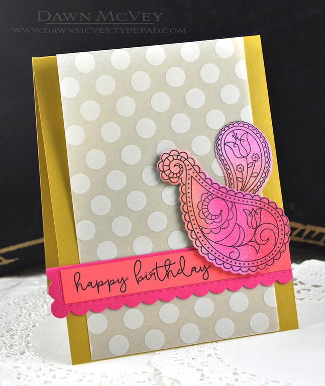 Paper: dotted vellum, saffron spice, berry sorbet, raspberry fizz, stamper&#039;s select...