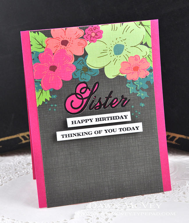 Paper: stamper&#039;s select white, raspberry fizz, floral sketches<br />
Stamps: Family...