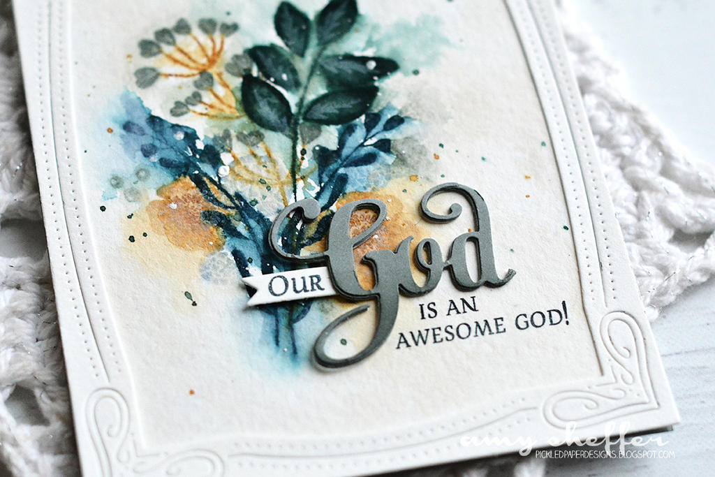 Stamps: Inspired: God; Gathered Garden Dies: Inspired: God; Cover Plate: Delightful; Moments...