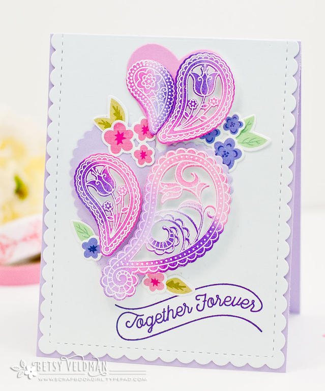 Stamps:  What the Doodle: Paisley, Banner Style<br />
Ink:  Raspberry Fizz, Amethyst Allure<br...