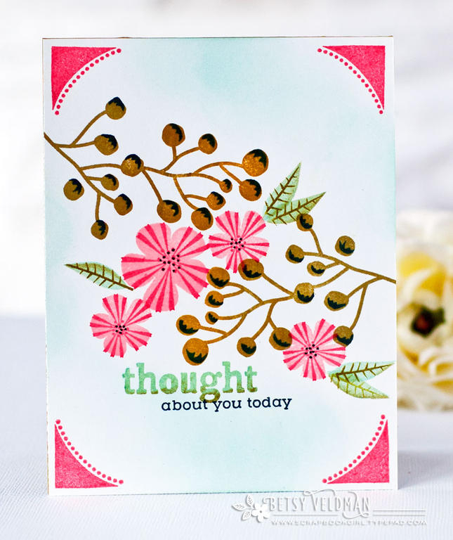 Stamps:  Latin Motifs<br />
Ink:  Pale Peony, Berry Sorbet, Saffron Spice, Olive Twist, Aqua...