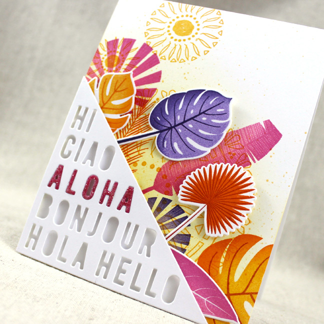 Stamps: Palm Prints, Boho Rounds - Papertrey Ink<br />
Cardstock: Raspberry Fizz - Papertrey...