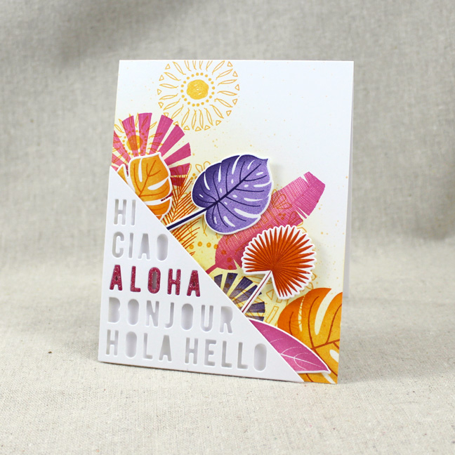 Stamps: Palm Prints, Boho Rounds - Papertrey Ink<br />
Cardstock: Raspberry Fizz - Papertrey...