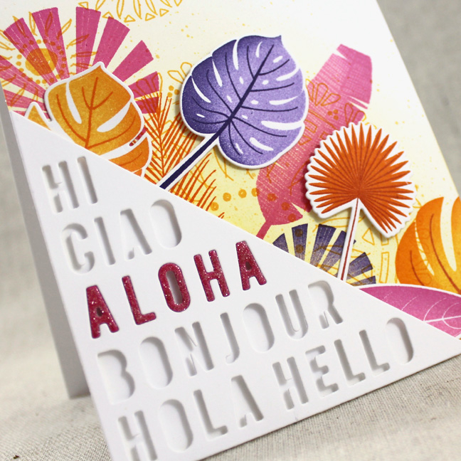 Stamps: Palm Prints, Boho Rounds - Papertrey Ink<br />
Cardstock: Raspberry Fizz - Papertrey...