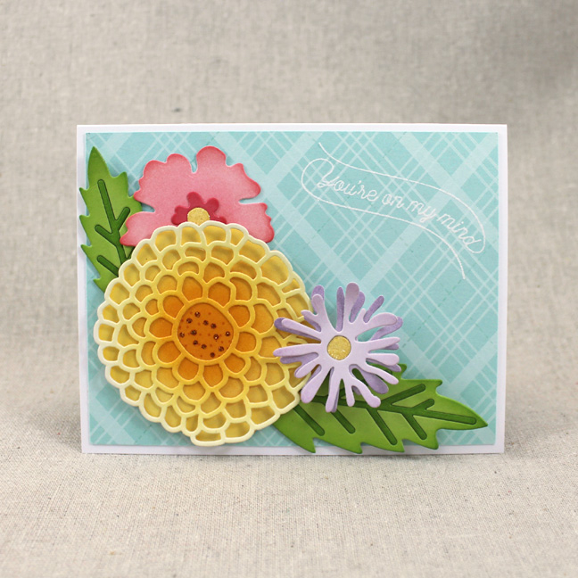 Stamps: Plaid Builder, Gathered Garden, Banner Style - Papertrey Ink<br />
Cardstock: Aqua...